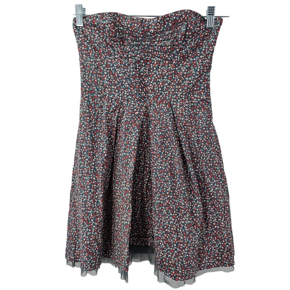 AMERICAN EAGLE Strapless Floral Top Womens Size 4 Side Zip